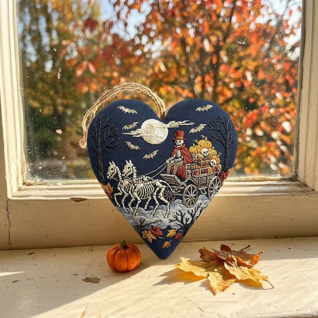 Rubbyoo Heart Embroidery Kit - Skeleton Driver | Halloween Gift | Gothic Home Decor - image 6