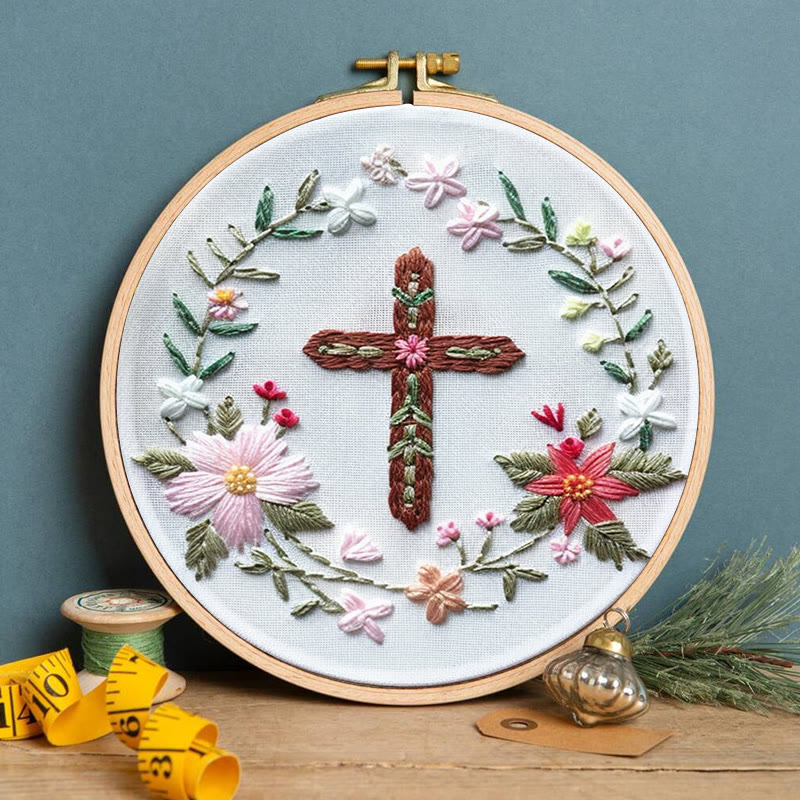 Rubbyoo Embroidery Kit- Floral Cross - image 3