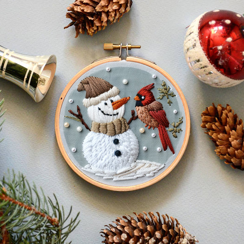 Rubbyoo Embroidery Kit-  Snowman With Bird 2 - image 6
