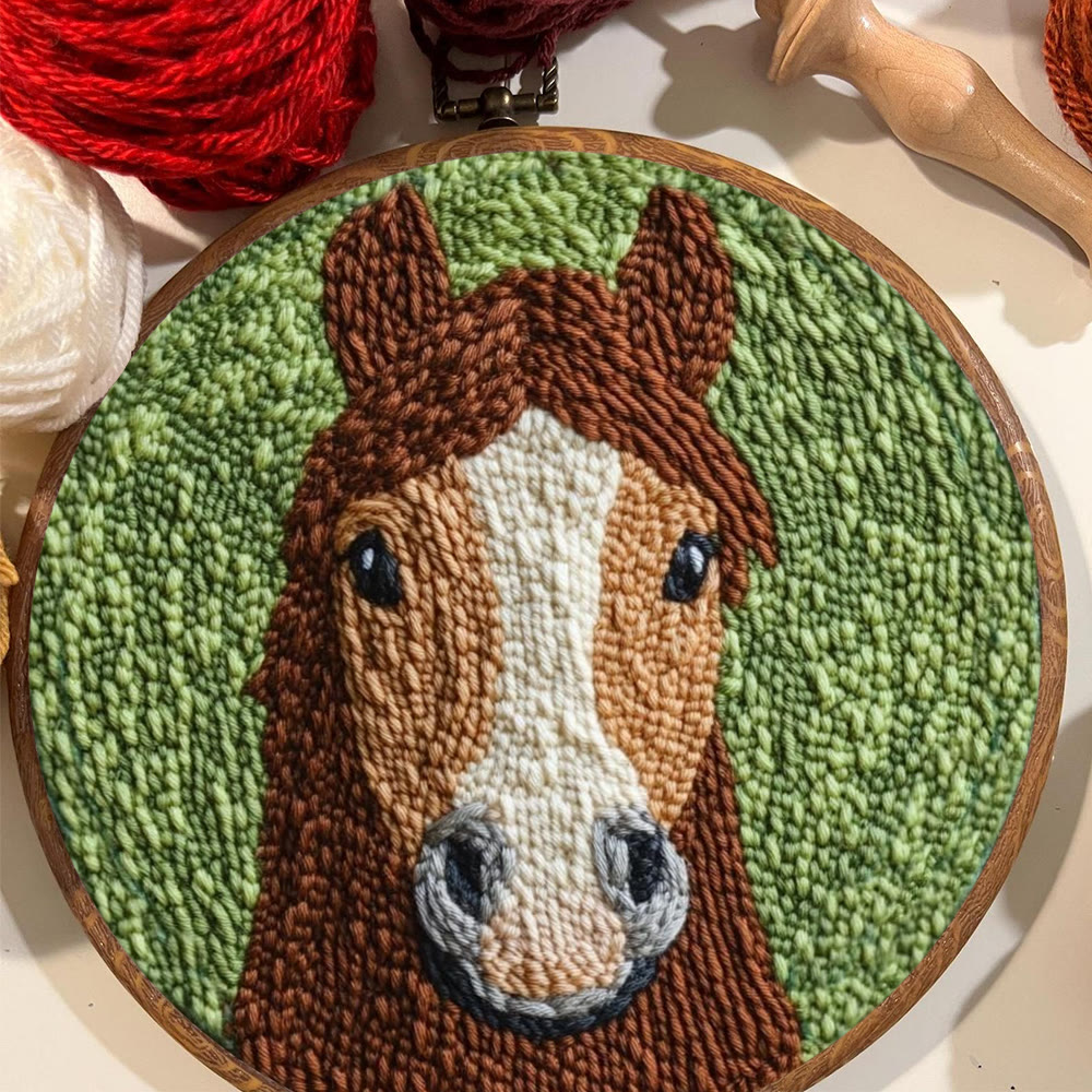 Brown Pony Punch Needle Kit - Lovely Animal Handicraft | Creative Festival Gift  - image 6