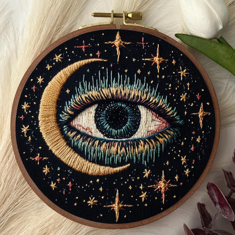 Rubbyoo Embroidery Kit - Witchy Eye | Celestial Decorative Craft | Gothic Needle Artwork - image 6