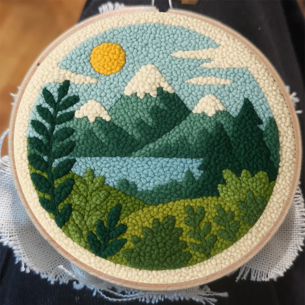 Sunny Mountain Lake Punch Needle Kit – Starter-level DIY Creation | Top Gifting Choice - image 7