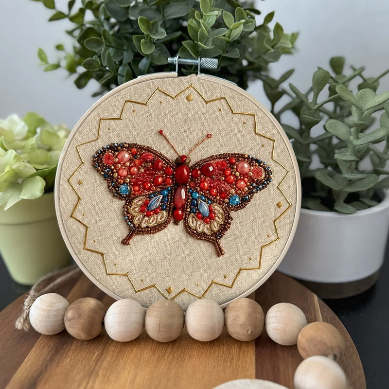 Rubbyoo Bead Embroidery Kit - Vibrant Butterfly | Diy Beginner Handicraft | Charming Home Decor - image 3