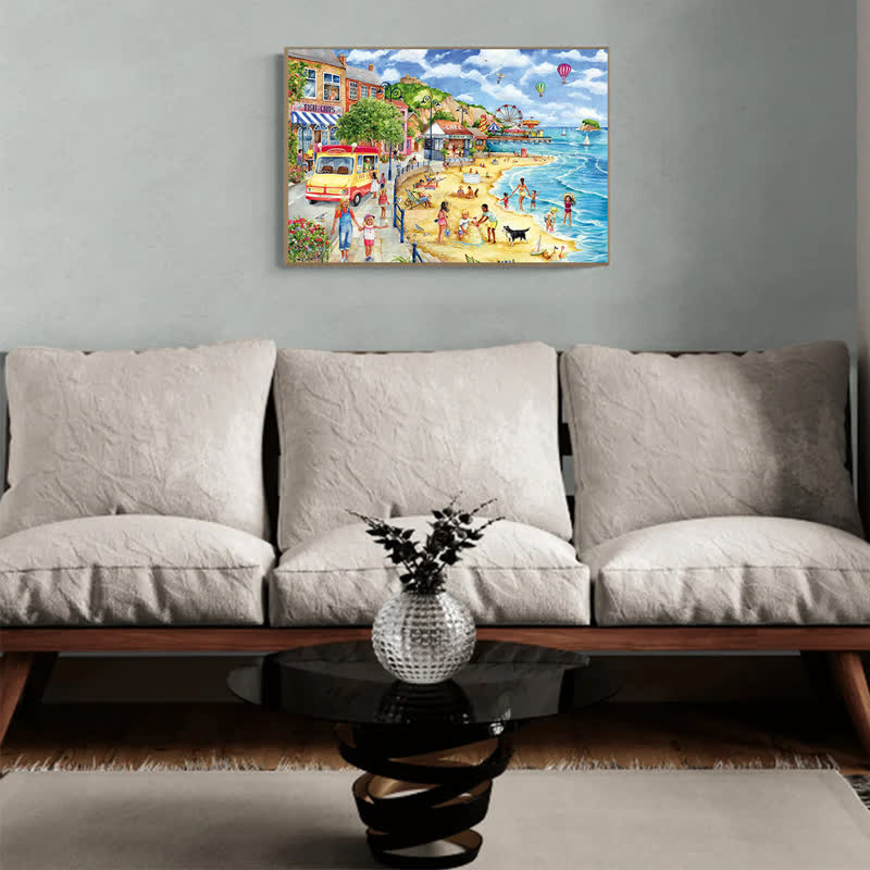 Rubbyoo Seaside Promenade - Wooden Jigsaw Puzzle