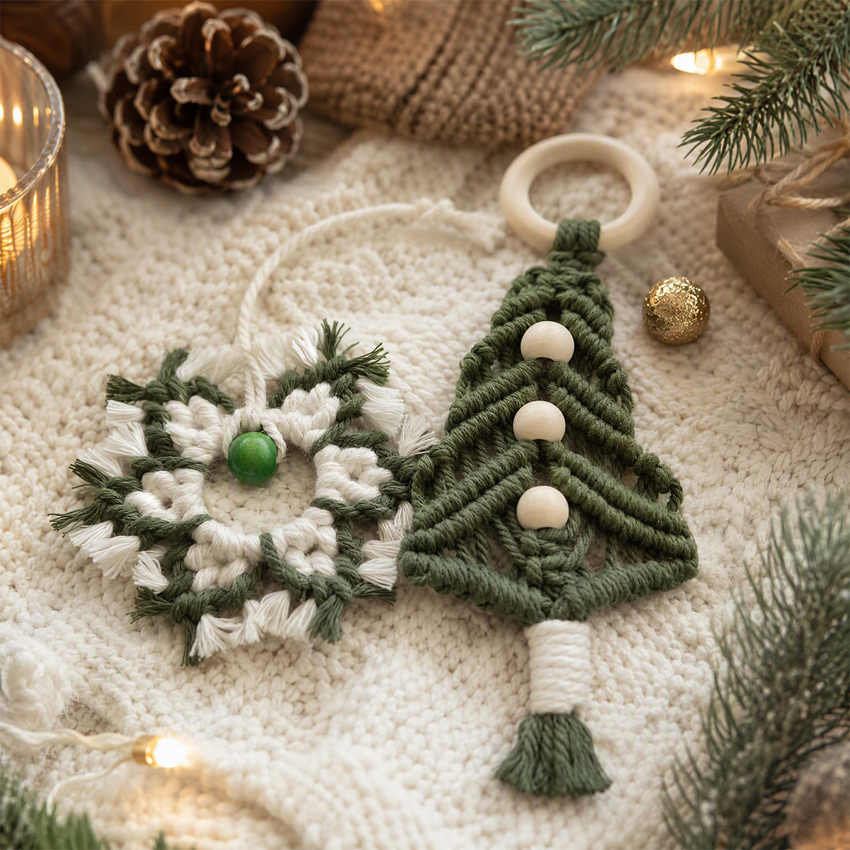 Rubbyoo Rustic Christmas Ornament – Handmade Charming  Xmas Tree Decor | Cozy Scandinavian Home Accent - image 2