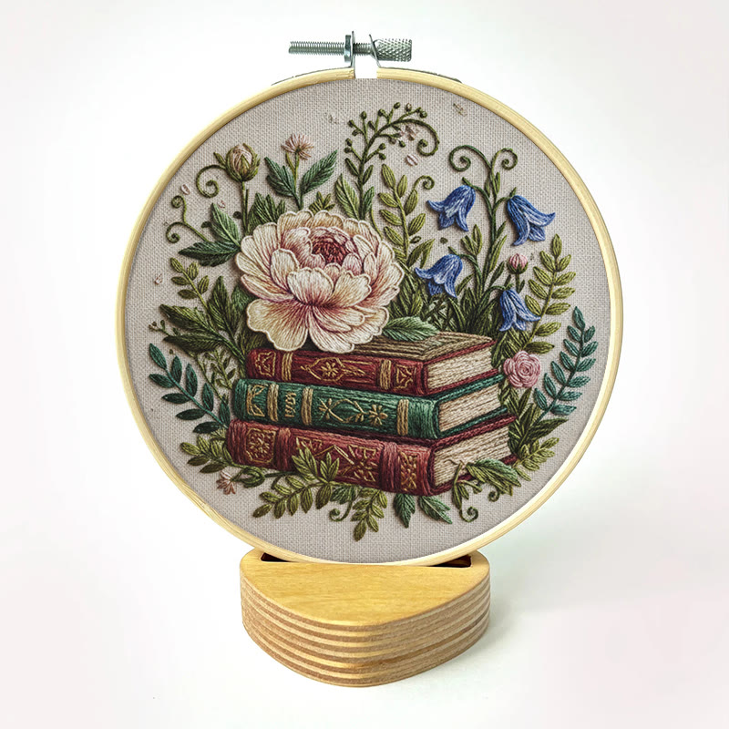 Rubbyoo Embroidery Kit - Blooming Flower With Book | Perfect Bookshelf Ornament | Nice Gifts For Her - image 11