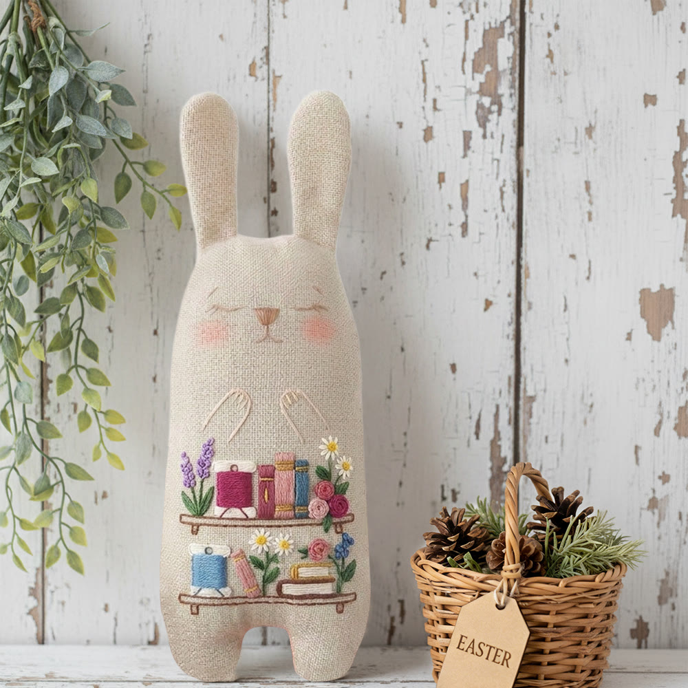 Rubbyoo Bunny Toy Embroidery Kit - Leisurely Life | Diy Embroidery Kit |  Gifts For Children  - image 2