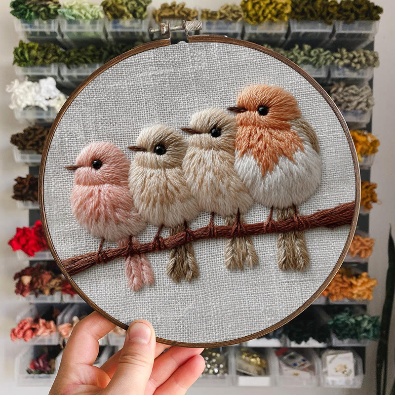 Rubbyoo Embroidery Kit - Little Birds On Branch | Cozy Home Accent | Decorative Stitch Art - image 9
