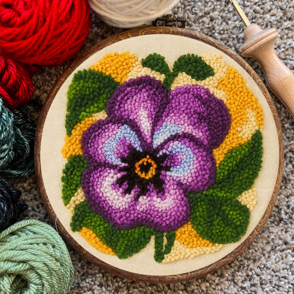 Purple Flower Punch Needle Kit - Stunning Flower Craft | Diy Handmade Craft For Mom - image 9