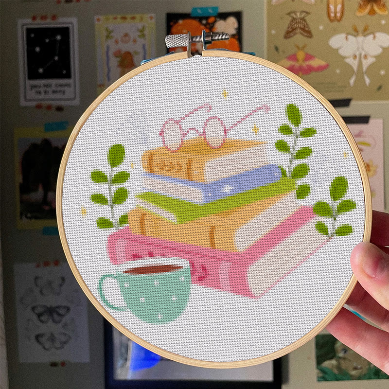  Cross Stitch Kit - Cosy Reading Time | Unique Gift For Books Lovers | Beginner Friendly Handicarft - image 5
