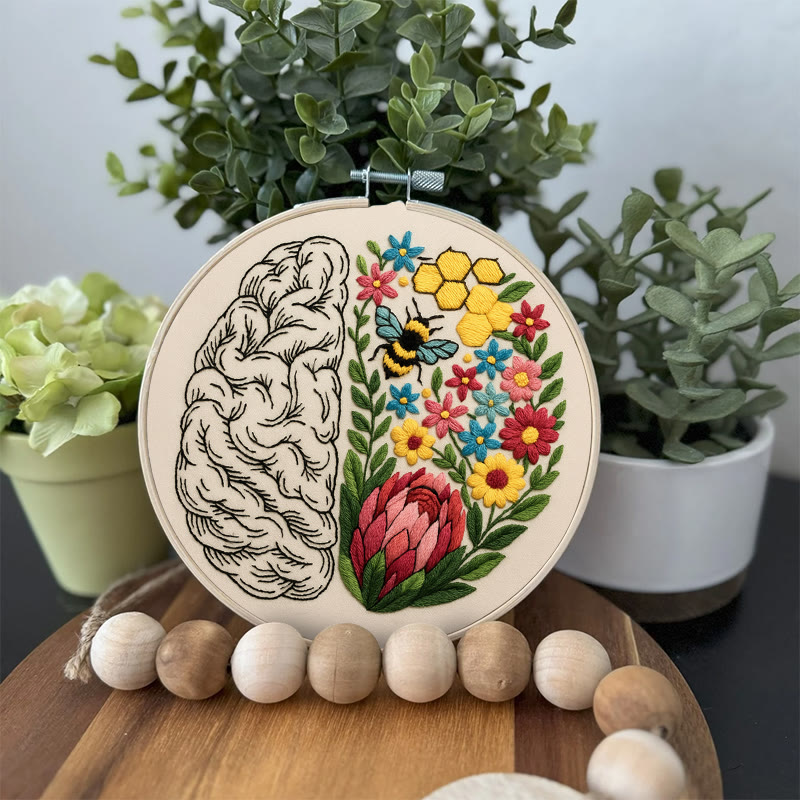Rubbyoo Embroidery Kit - Floral Brain | Diy Creative Needlepoint | Art Crafts For Home Decor  - image 9