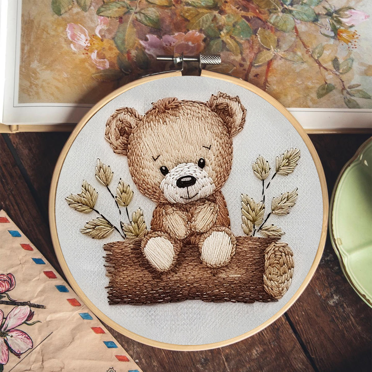 Rubbyoo Embroidery Kit - Little Sitting  Bear - image 9