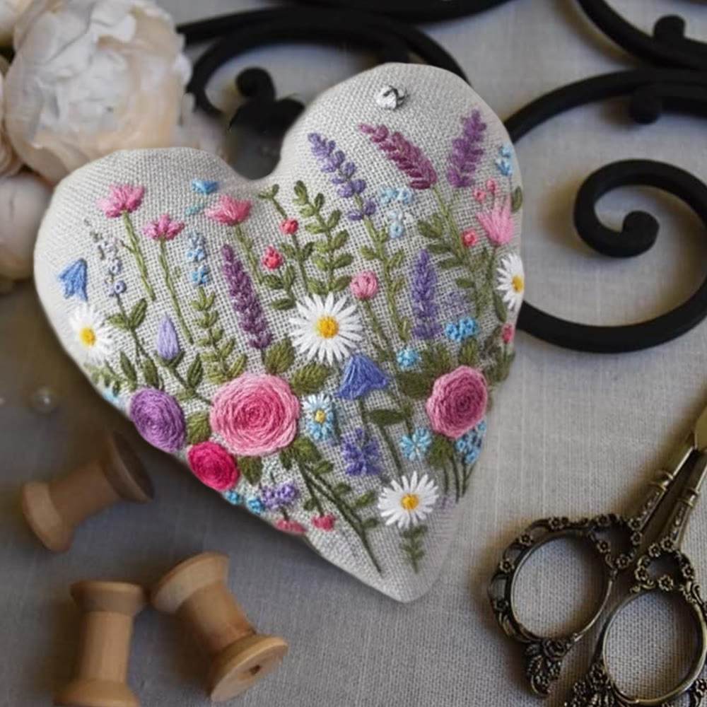 Rubbyoo Heart Embroidery Kit - Charming Flower | Unique Hanging Art | Perfect Handmade Craft For Her  - image 5