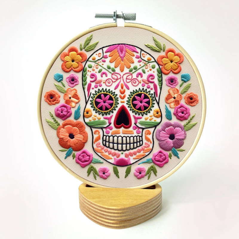 Rubbyoo Embroidery Kit - Floral Calavera | Beginner Needle Craft | Diy Stitching Art  - image 12