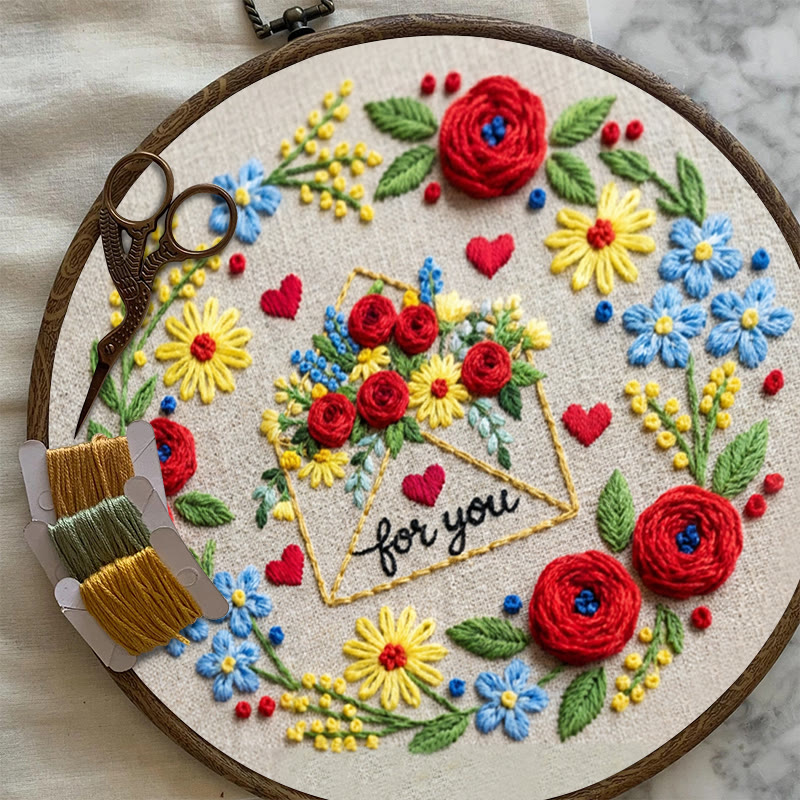 Rubbyoo Embroidery Kit - Love Letter | Diy Valentine Day Gifts | Handmade Art For Lover - image 7