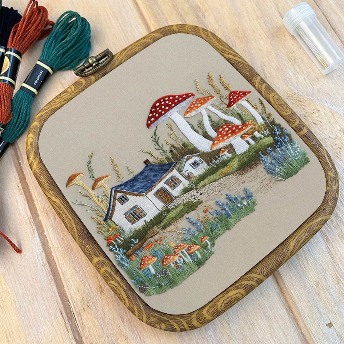 Rubbyoo Embroidery Kit-  Mushroom Village - image 10