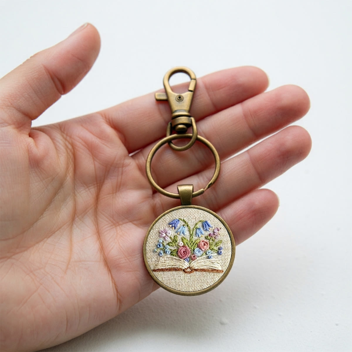 Rubbyoo Embroidery Accessories Kit - Flowers Growing From Book | Spring Summer Sundress Accessories | Fairycore Handmade Keychain - image 9