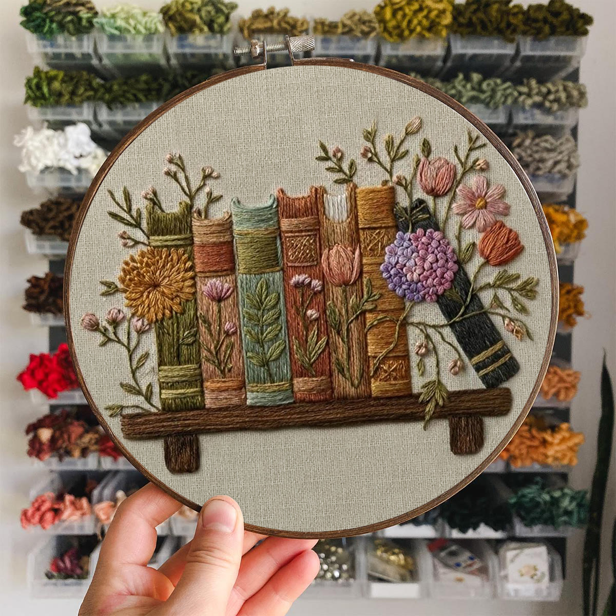 Rubbyoo Embroidery Kit - Garden Of Books | Perfect Keepsake For Book Lovers | Unique Reading Hobby Handicraft - image 6