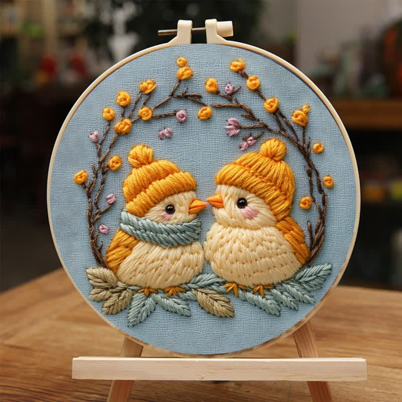Rubbyoo Embroidery Kit - Cute Winter Birds - image 4