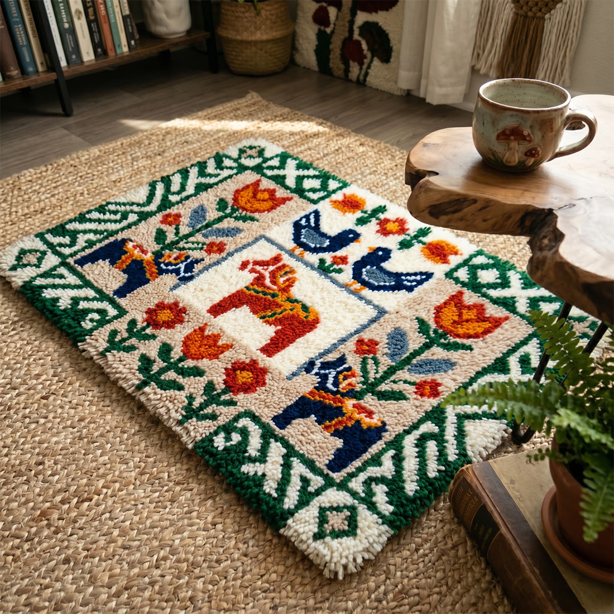 Rubbyoo Latch Hook Rug Kit - Dala Horse | Lucky Housewarming Gift | Decorative Door Mat - image 4