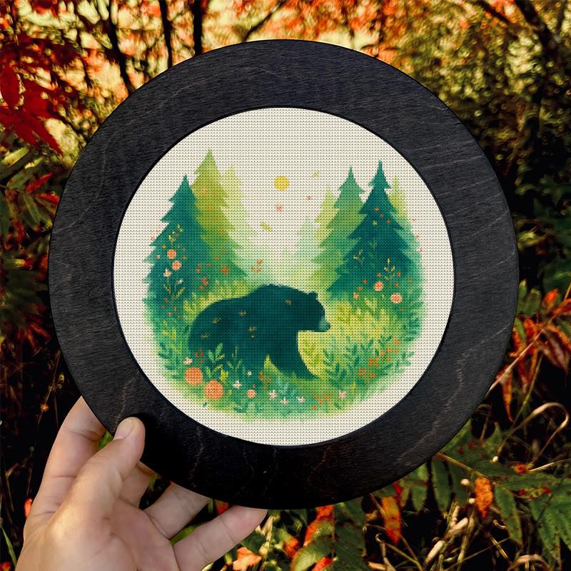  Cross Stitch Kit - Bear In The Forest | Unique Sewing Collection | Charming Landscape Craft  - image 9