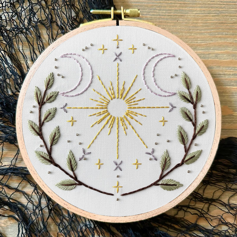 Rubbyoo Embroidery Kit - Cosmic Plants | Unique Desk Decor | Aesthetic Handmade Artwork - image 4