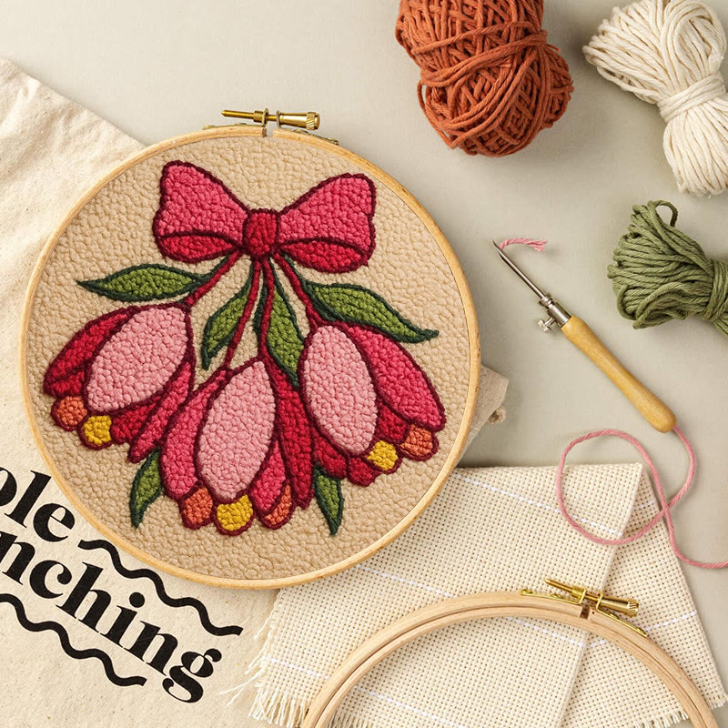 Floral Bow Punch Needle Kit - Personalized Needle Art | Nice Gift For Her  - image 7