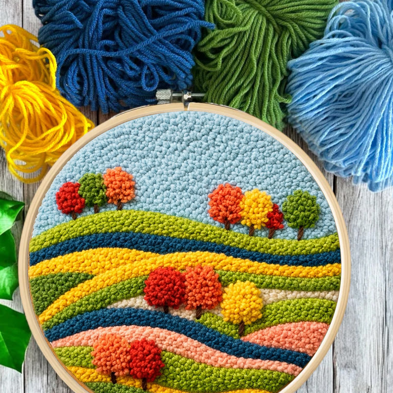 Autumn Field Punch Needle Kit - Joyful Craft Activity | Vibrant Home Statement - image 7