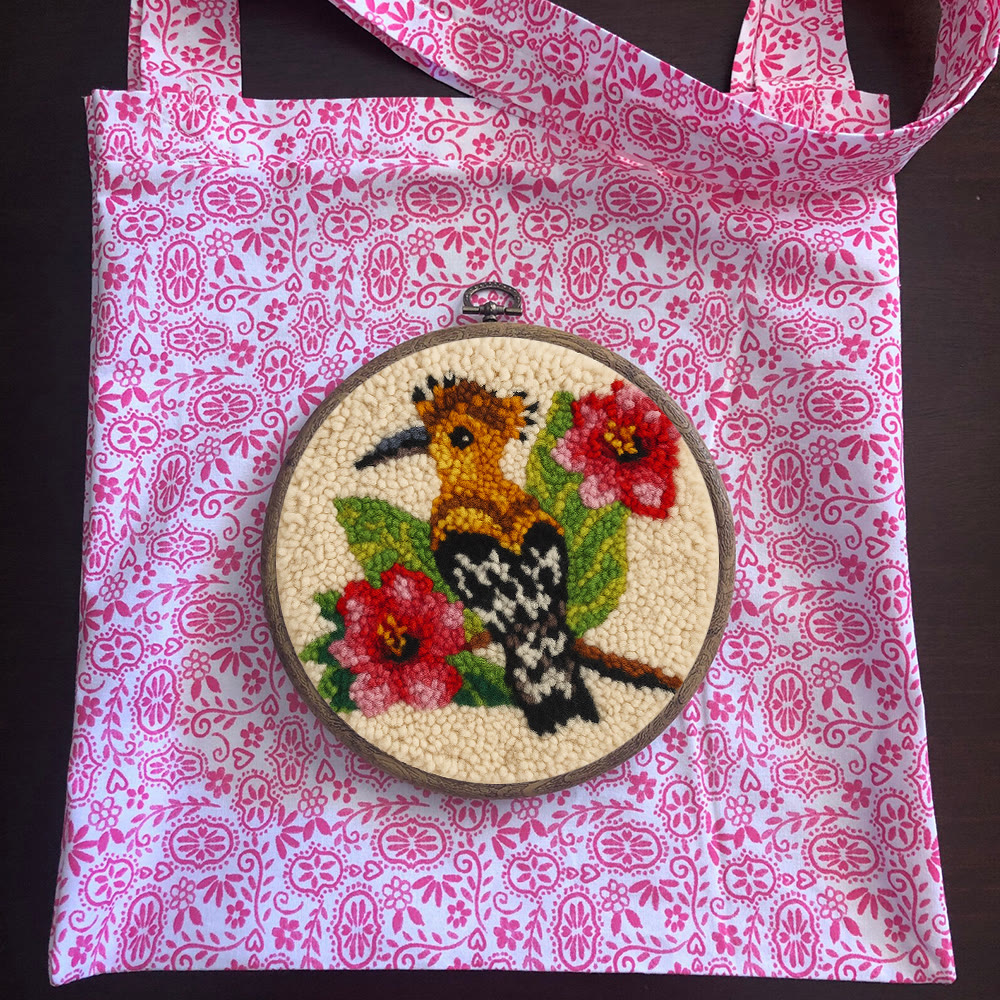 Hoopoe Floral Punch Needle Kit - Artisan-made Craft | Nature-inspired Decor - image 13