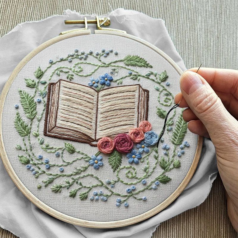 Rubbyoo Embroidery Kit - Blooming Book | Diy Hoop Art | Creative Home Ornament - image 11