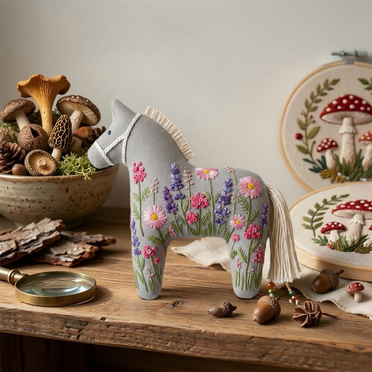 Rubbyoo Dala Horse Embroidery Kit - Pink And Purple Flower | Diy Handcrafted Art | Precious Gift For Her - image 4