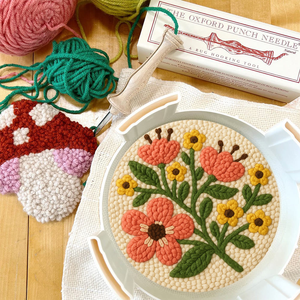 Peach-toned Floral Cluster Punch Needle Kit – Soothing Decor Addition | Unfussy Handcraft Work - image 12