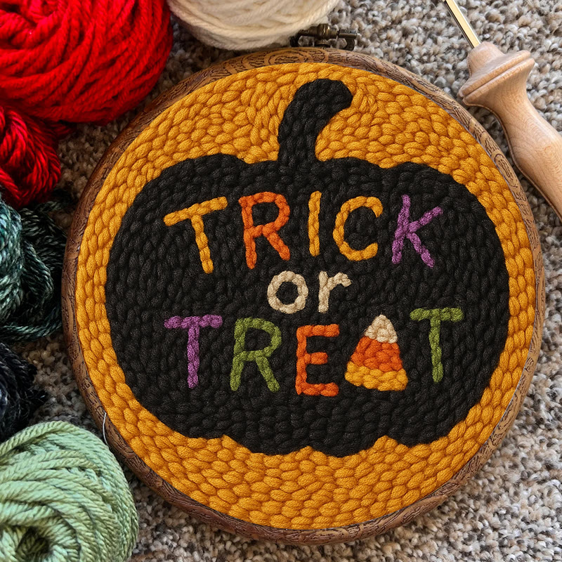 Trick Or Treat Punch Needle Kit - Creative Halloween Wall Decor | Diy Yarn Handmade Art - image 10