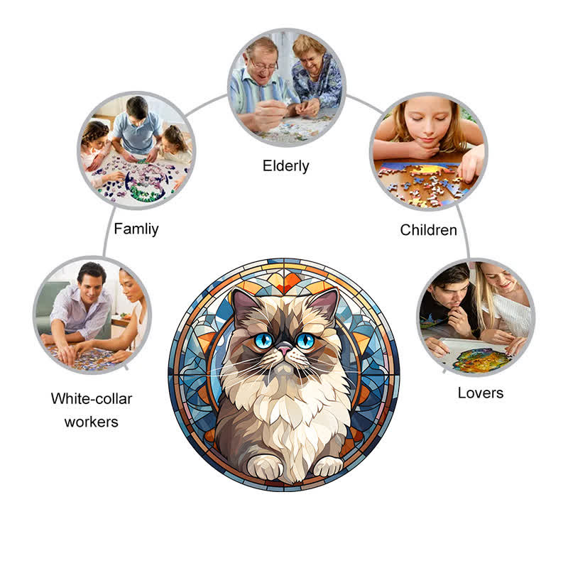 Beautiful Cat -4 Wooden Jigsaw Puzzle