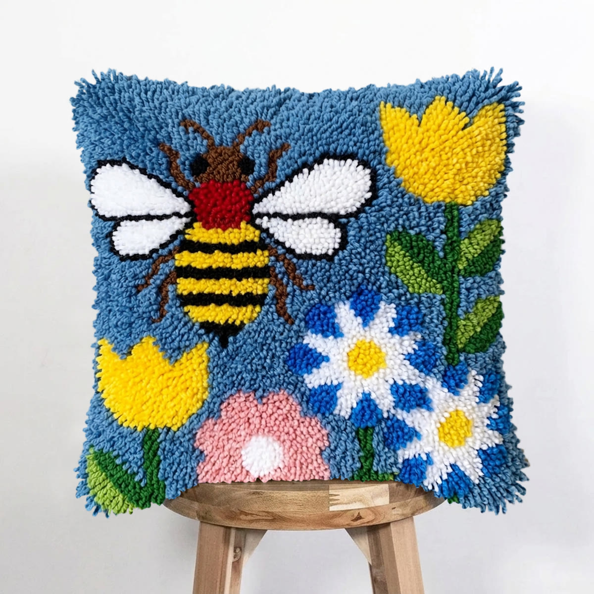 Rubbyoo Latch Hook Pillow Kit - Honey Buzz | Vibrant Pillow Cover | Unique Animal Handicraft  - image 4