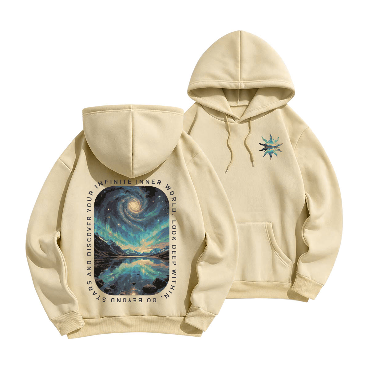 Rubbyoo Go Beyond Stars And Discover Your Infinite Inner World Unisex Hoodie  - Light Coffee - 2XL - image 22