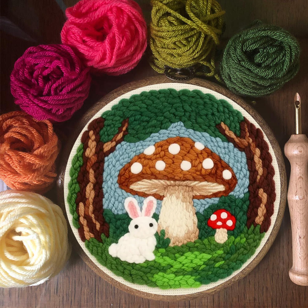 Whimsical Forest Bunny Mushroom Punch Needle Kit – Gift for Handcraft Enthusiasts | Warm Cute Home Decor - image 10