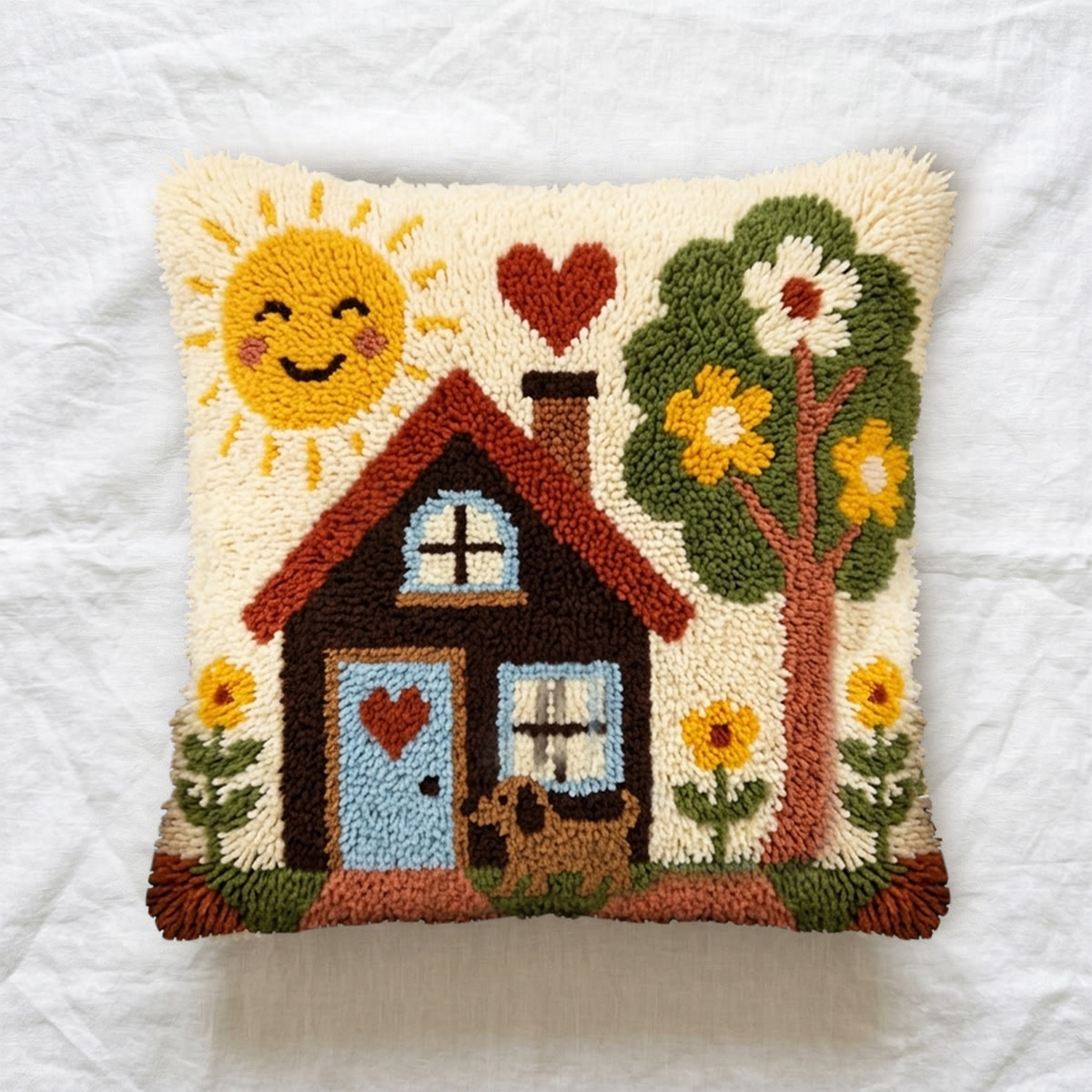 Rubbyoo Latch Hook Pillow Kit - Sunny Cottage Bliss | Handmade Pillow Cover | New Home Accent - image 6