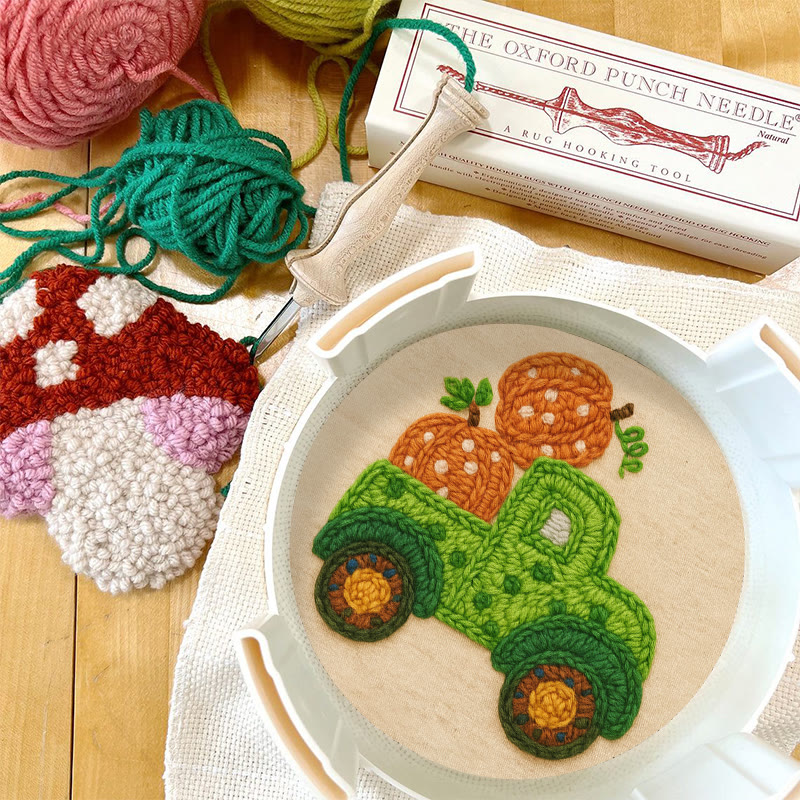 Pumpkins Truck Punch Needle Kit - Thanksgiving Handmade Craft | Diy Halloween Decor - image 9