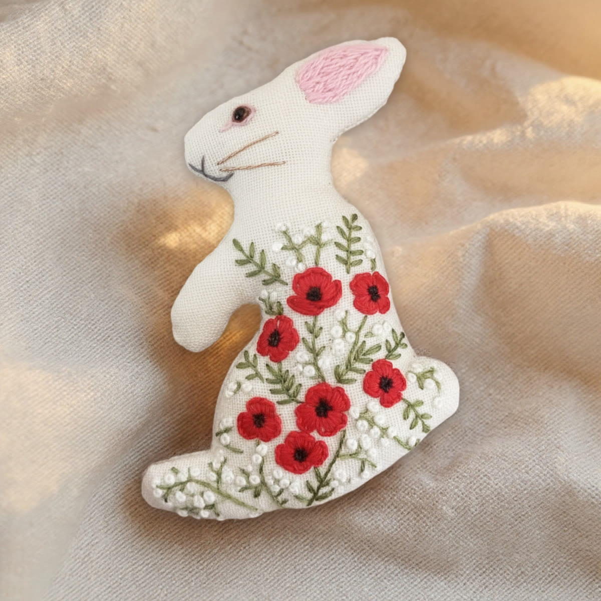 Rubbyoo Rabbit Embroidery Kit - Floral Bunny | Woodland Animals Craft | Easy For Handmade Beginners - image 8