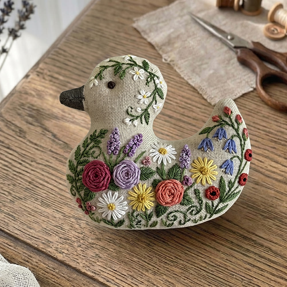 Rubbyoo Duck Embroidery Kit - Blooming Daisy & Rose | Unique Mother Gift Idea | Creative Handmade Art - image 7