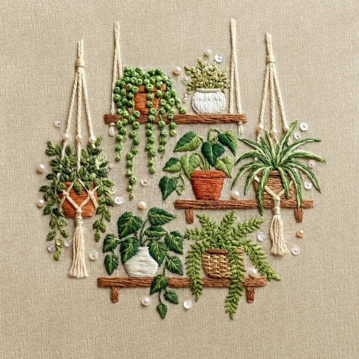 Rubbyoo Embroidery Kit - Potted Plant | Intricate Textured Botanical Collection  | Special Garden Theme Gift For Plant Lovers - image 6