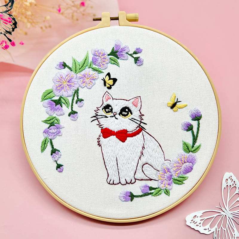 Rubbyoo 4-piece Kitten Embroidery Starter Kit - Lovely Cat Series | Beginners Stitch Practice   | Perfect Handicraft For Cat Lover - image 4