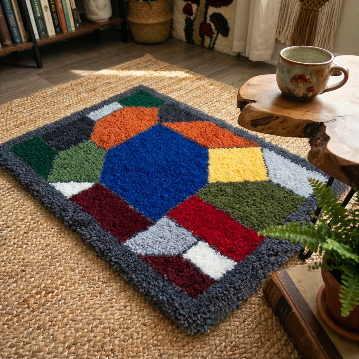 Rubbyoo Latch Hook Rug Kit - Abstract Patterns | Boho Living Room Decor | Personalized Handmade Gift - image 5