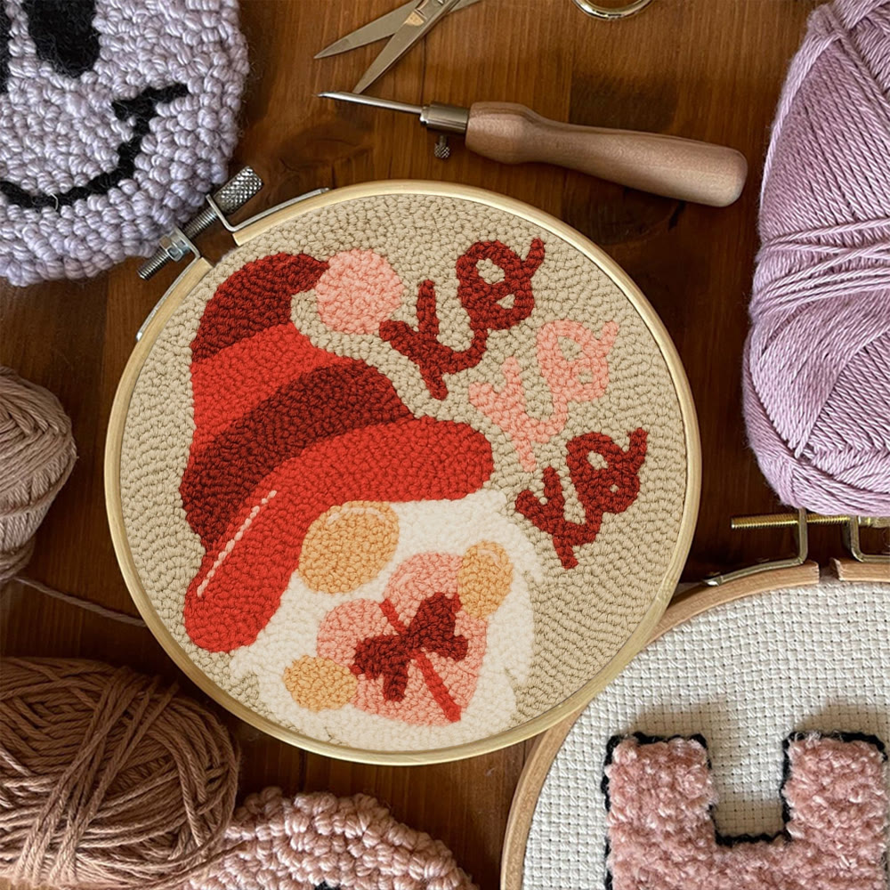 Happy Gnome Punch Needle Kit - Unique Christmas Craft | Handmade Decor For Home - image 6