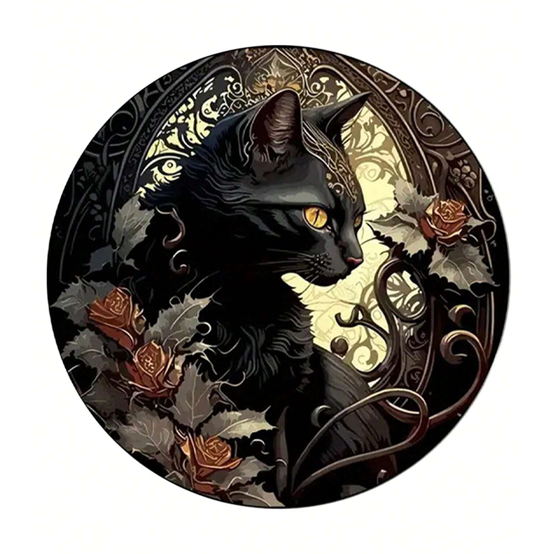 Mysterious Garden Black Cat - Wooden Jigsaw Puzzle