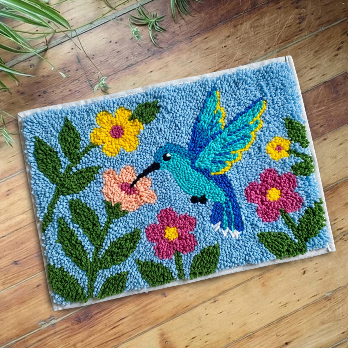 Rubbyoo Latch Hook Rug Kit - Hummingbird | Decorative Outdoor Mat |  Diy Hook Craft  - image 7