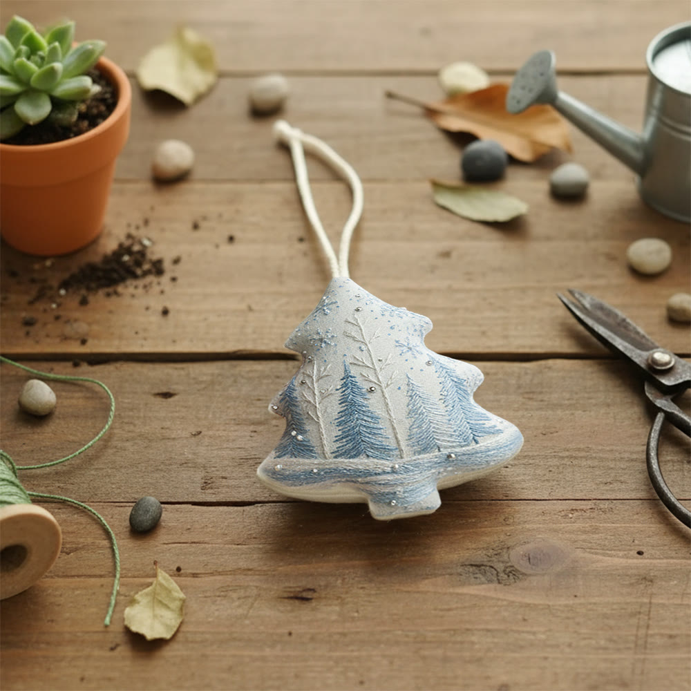 Rubbyoo Tree-shaped Embroidery Kit - Woodland Pine Motif | Delicate Hand Pack | Festive Trinket - image 4