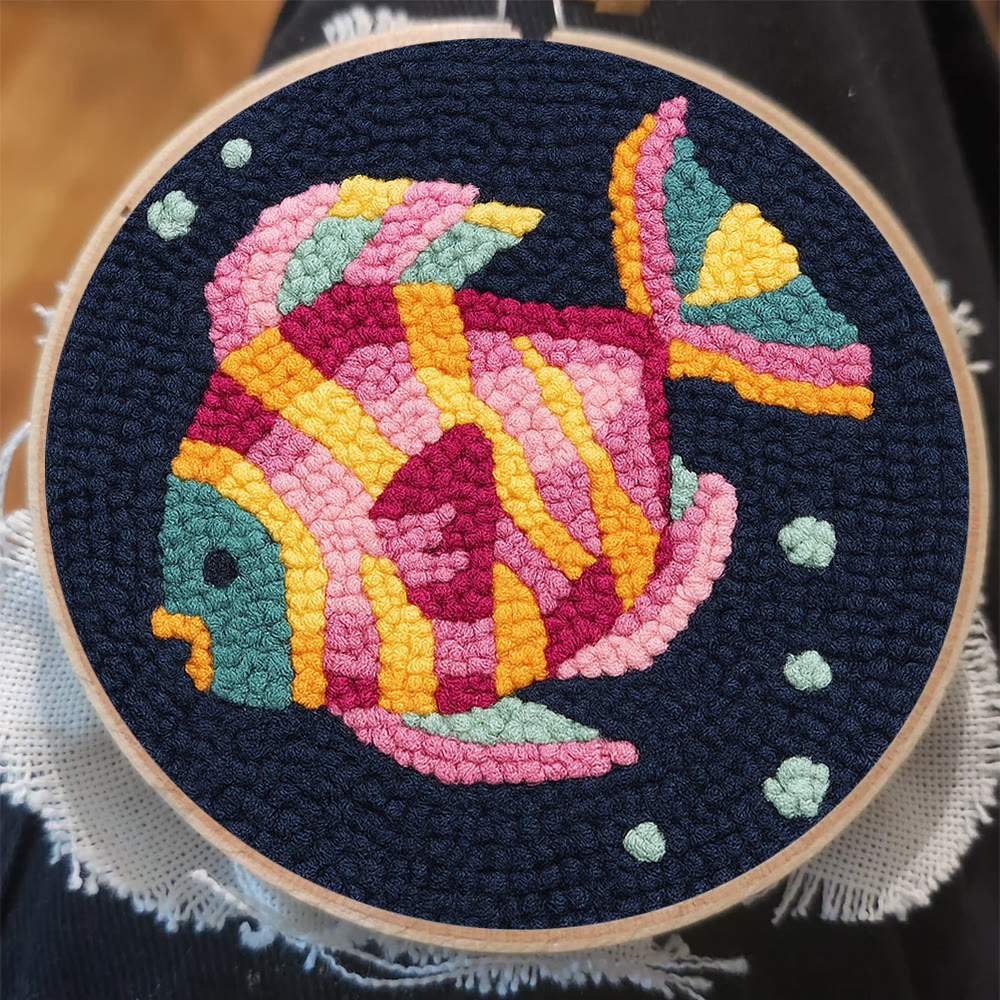 Multicolored Tropical Fish Punch Needle Kit – Straightforward Diy Craft | Bright Home Decor - image 7