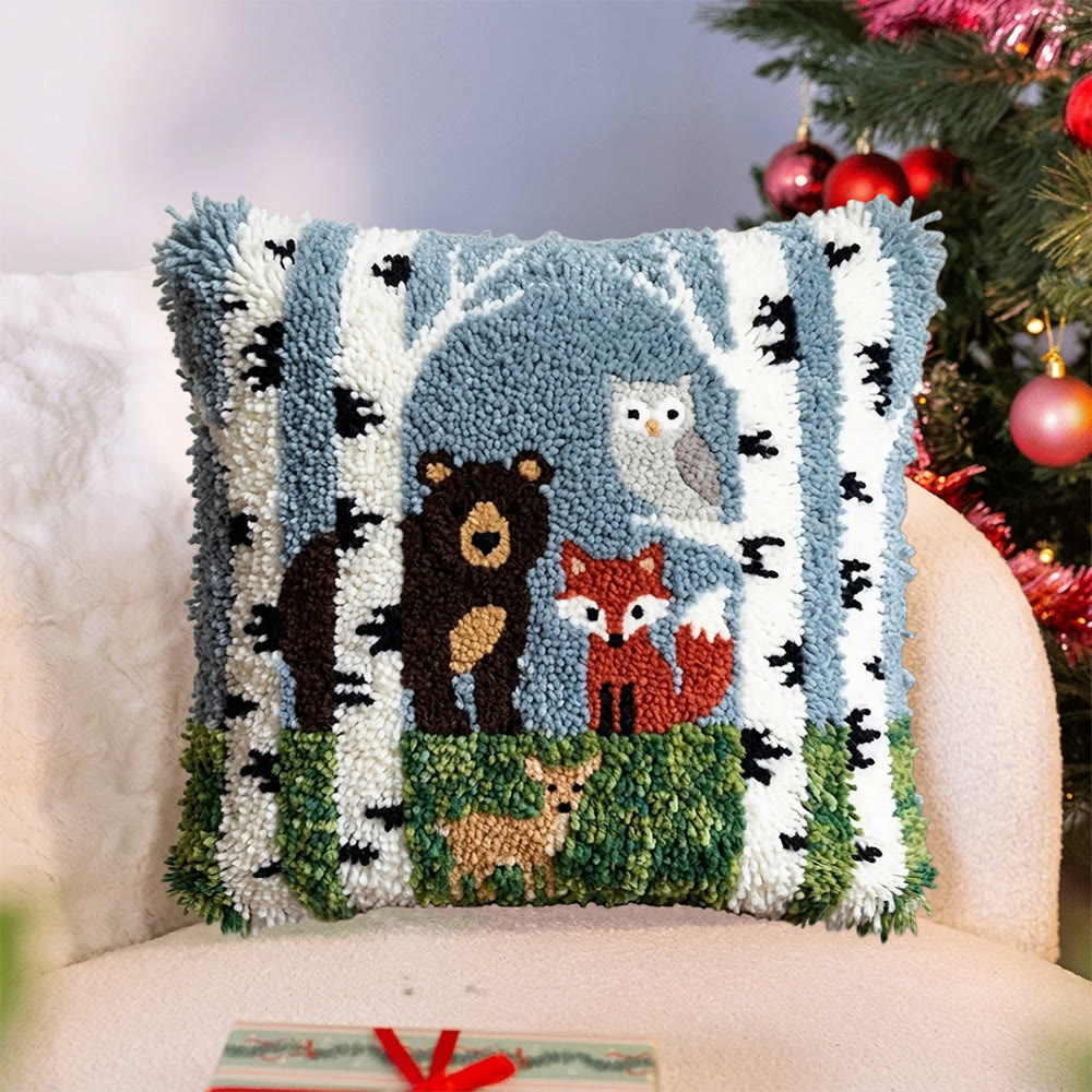 Rubbyoo Latch Hook Pillow Kit - Woodland Animal  | Handmade Pillow Cover | Perfect Craft For Beginnner - image 7